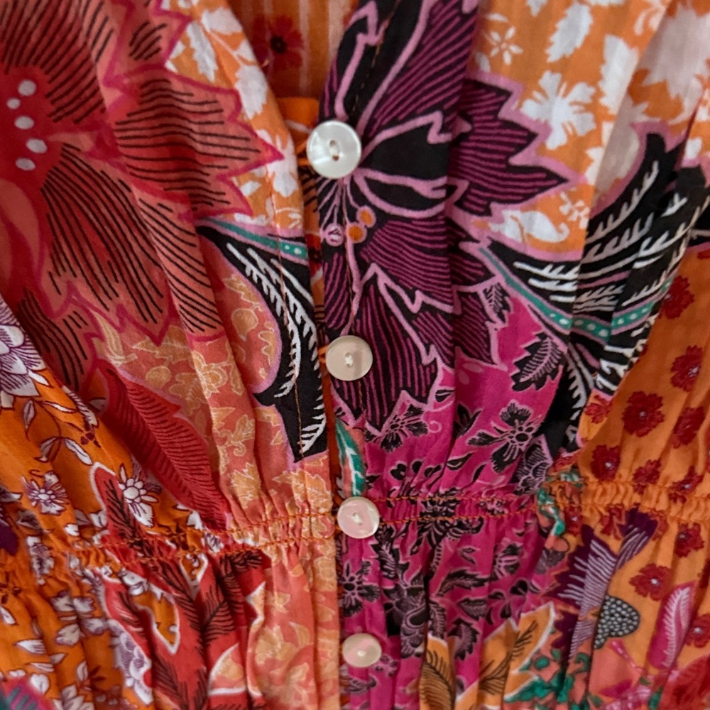 LOFT Women's Vibrant Floral Blouse - Pink and Orange - Picture 3 of 4